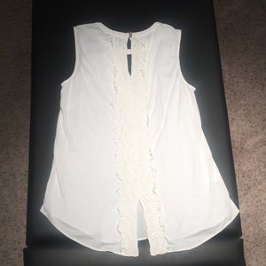 Pale sky crochet tank